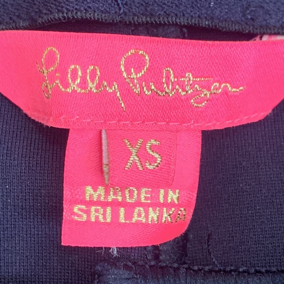 Lilly Pulitzer Sz XS Navy Blue Pull On Slit Back Hem Stretchy Pants - Picture 7 of 12
